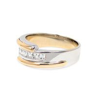 13K Two Tone Gold & Diamond Men’s Wedding Band - Size 10.75