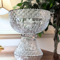 American Brilliant Period 14" Punch Bowl and Stand
