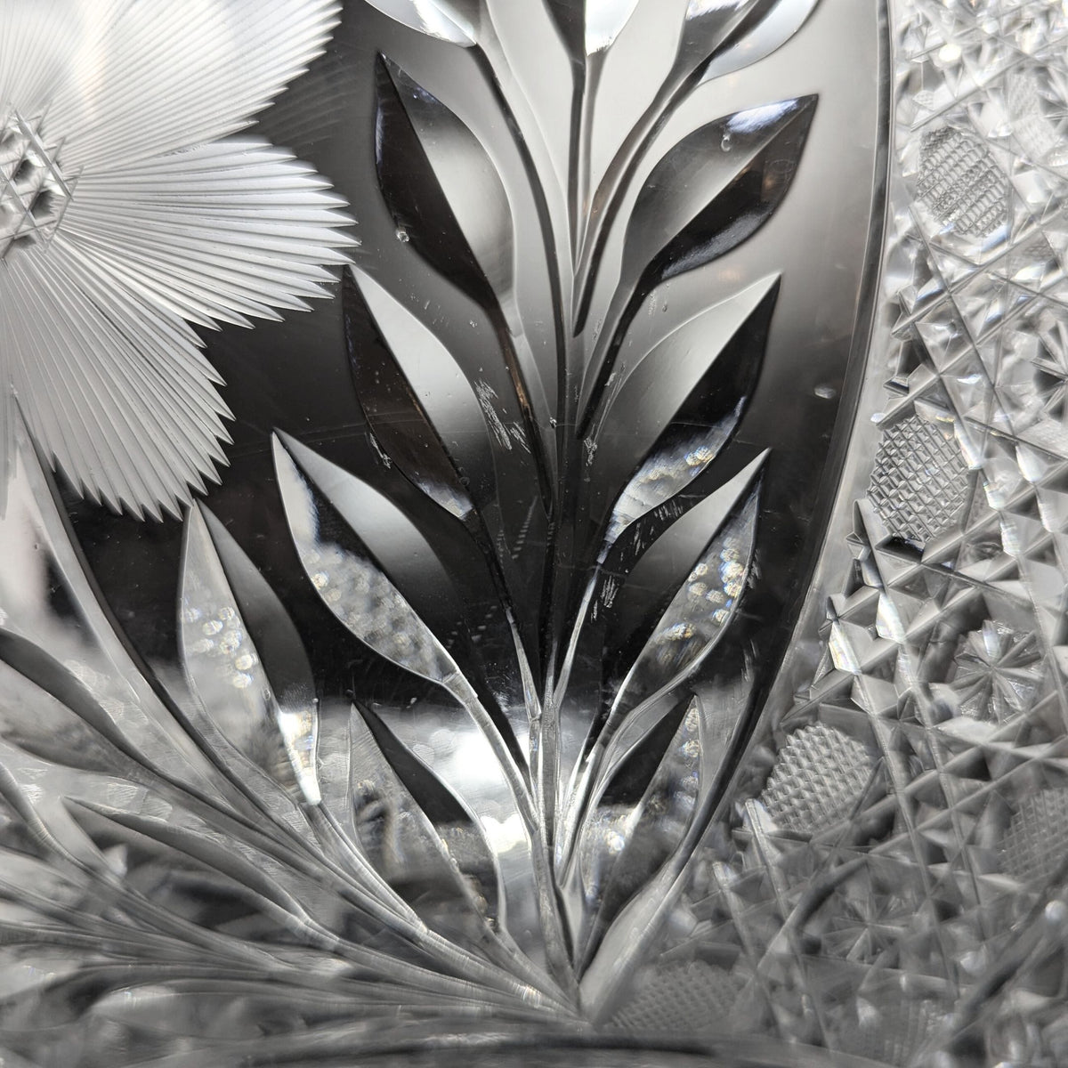 American Brilliant Period 14" Punch Bowl and Stand
