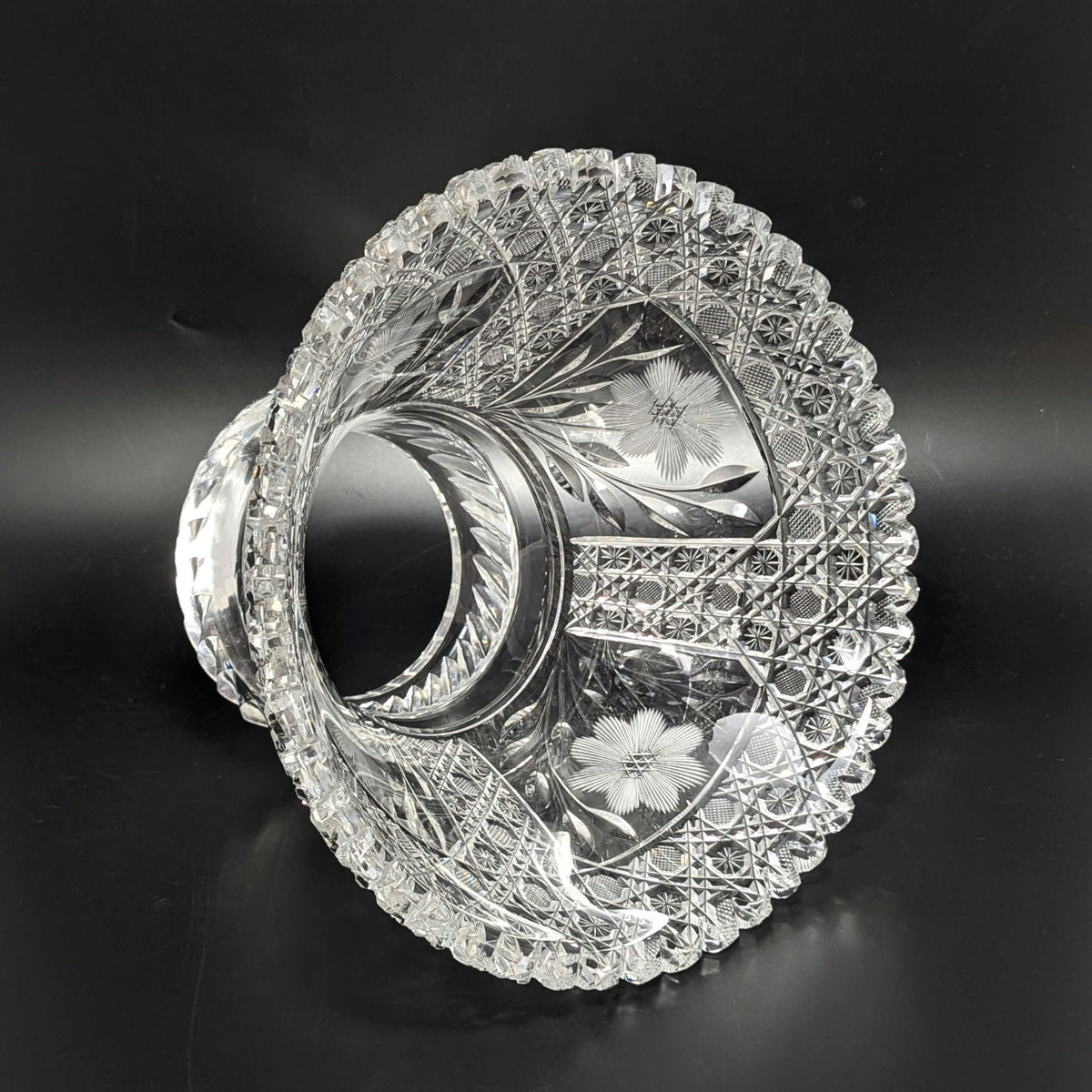 American Brilliant Period 14" Punch Bowl and Stand