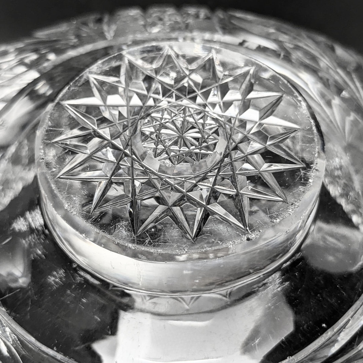 American Brilliant Period 14" Punch Bowl and Stand