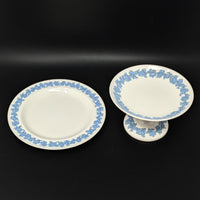 Wedgwood "Lavender on Cream" Compote & Plate 2pc Serving Set