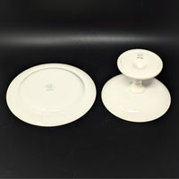 Wedgwood "Lavender on Cream" Compote & Plate 2pc Serving Set