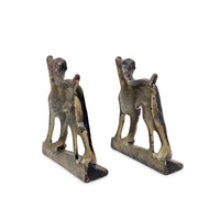 Antique Hubley Style Cast Iron Dog Door Stops / Bookends (Pair)