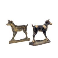 Antique Hubley Style Cast Iron Dog Door Stops / Bookends (Pair)
