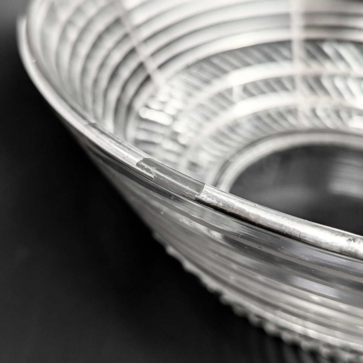 Art Deco Silver Overlay Pressed Glass Punch Bowl & 8 Punch Cups