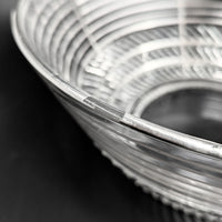 Art Deco Silver Overlay Pressed Glass Punch Bowl & 8 Punch Cups