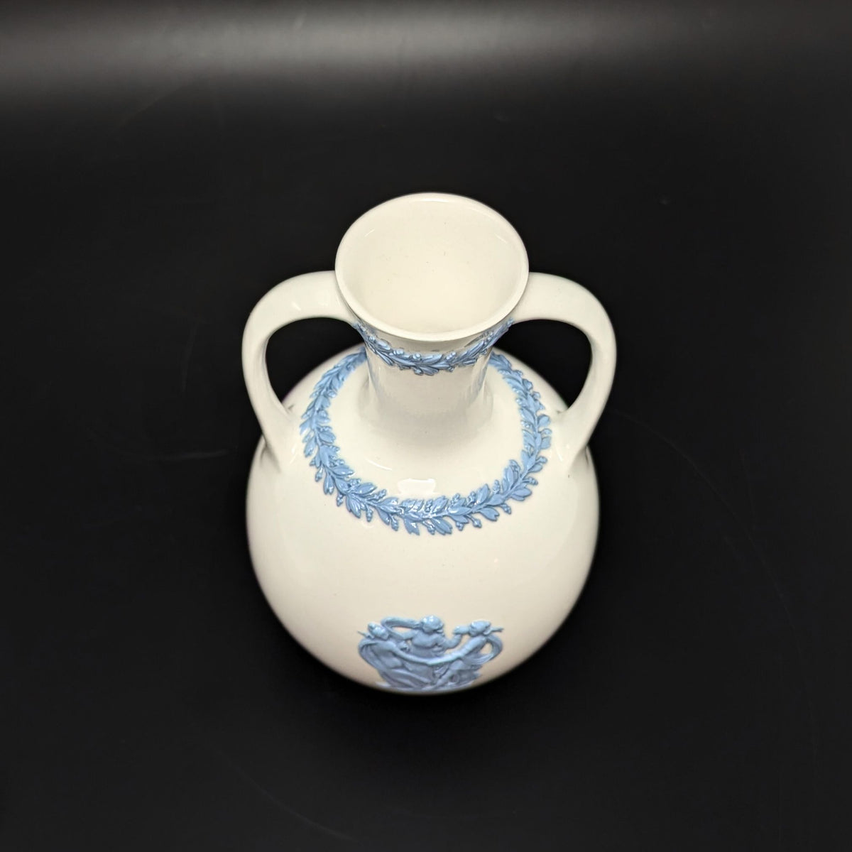 Wedgwood "Lavender on Cream" 2pc Vase & Box Dresser Set