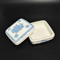 Wedgwood "Lavender on Cream" 2pc Vase & Box Dresser Set