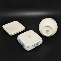 Wedgwood "Lavender on Cream" 2pc Vase & Box Dresser Set