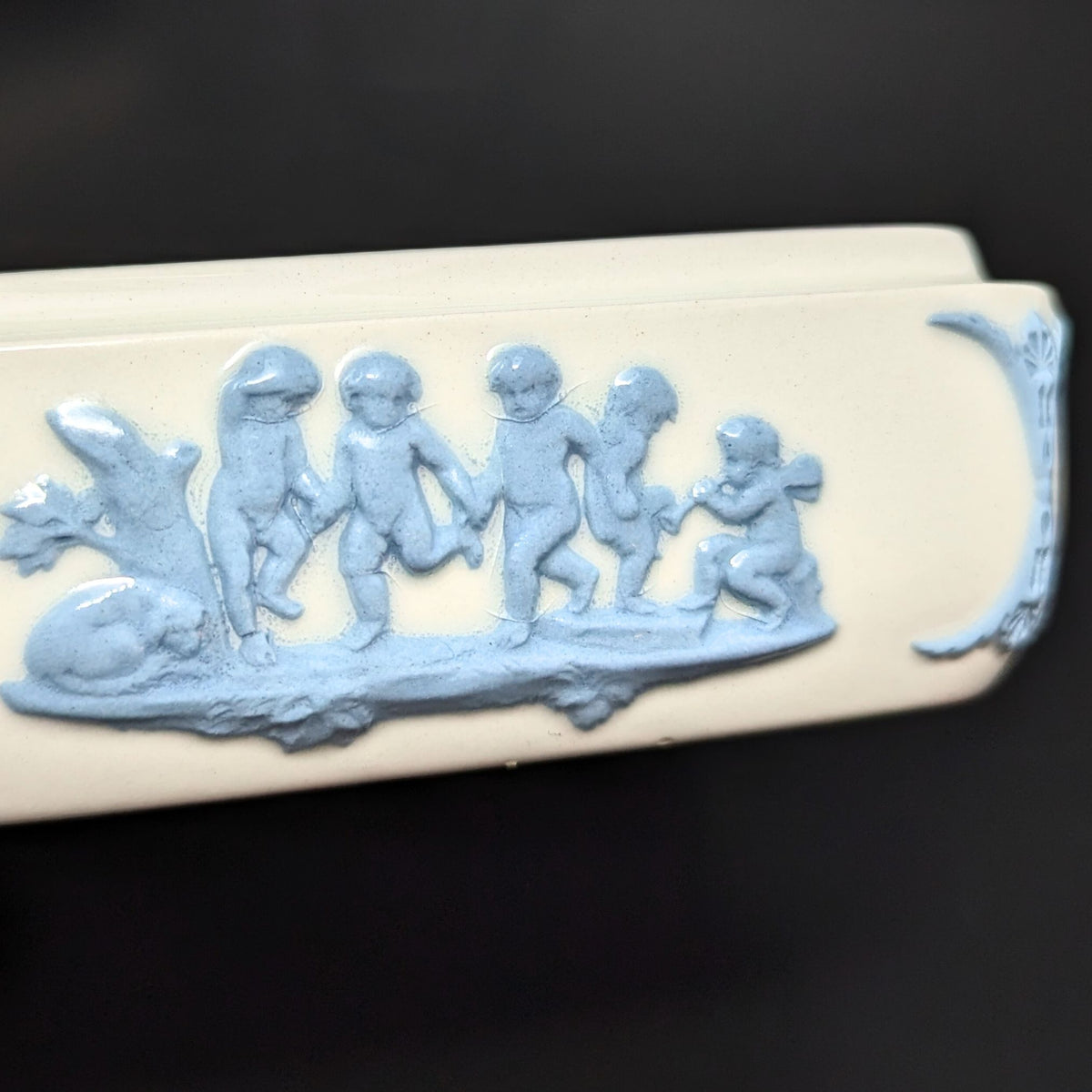 Wedgwood "Lavender on Cream" 2pc Vase & Box Dresser Set