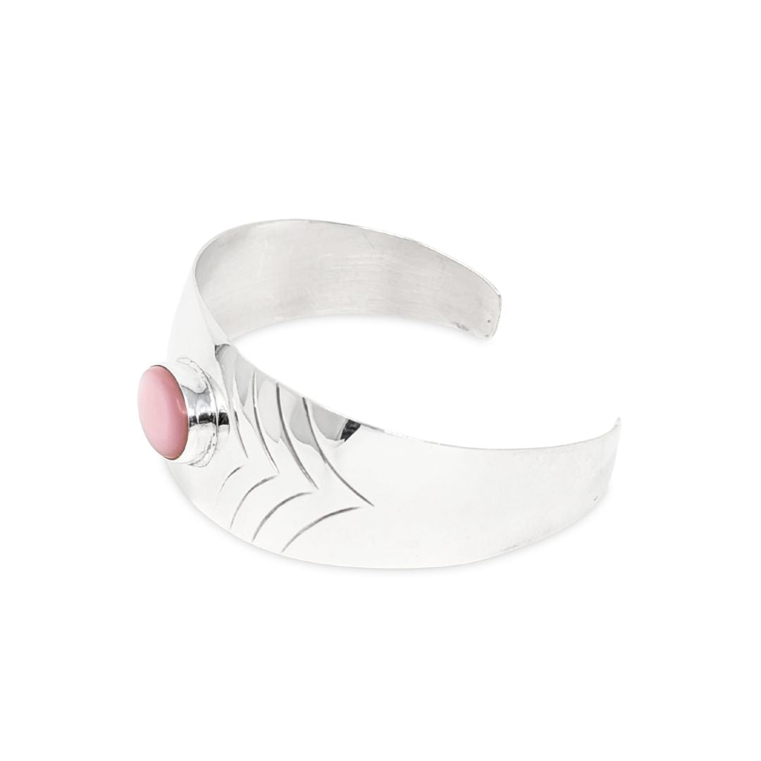 Sylvia Chee Navajo 7” Sterling Pink MOP 21mm Arrow Cuff Bracelet