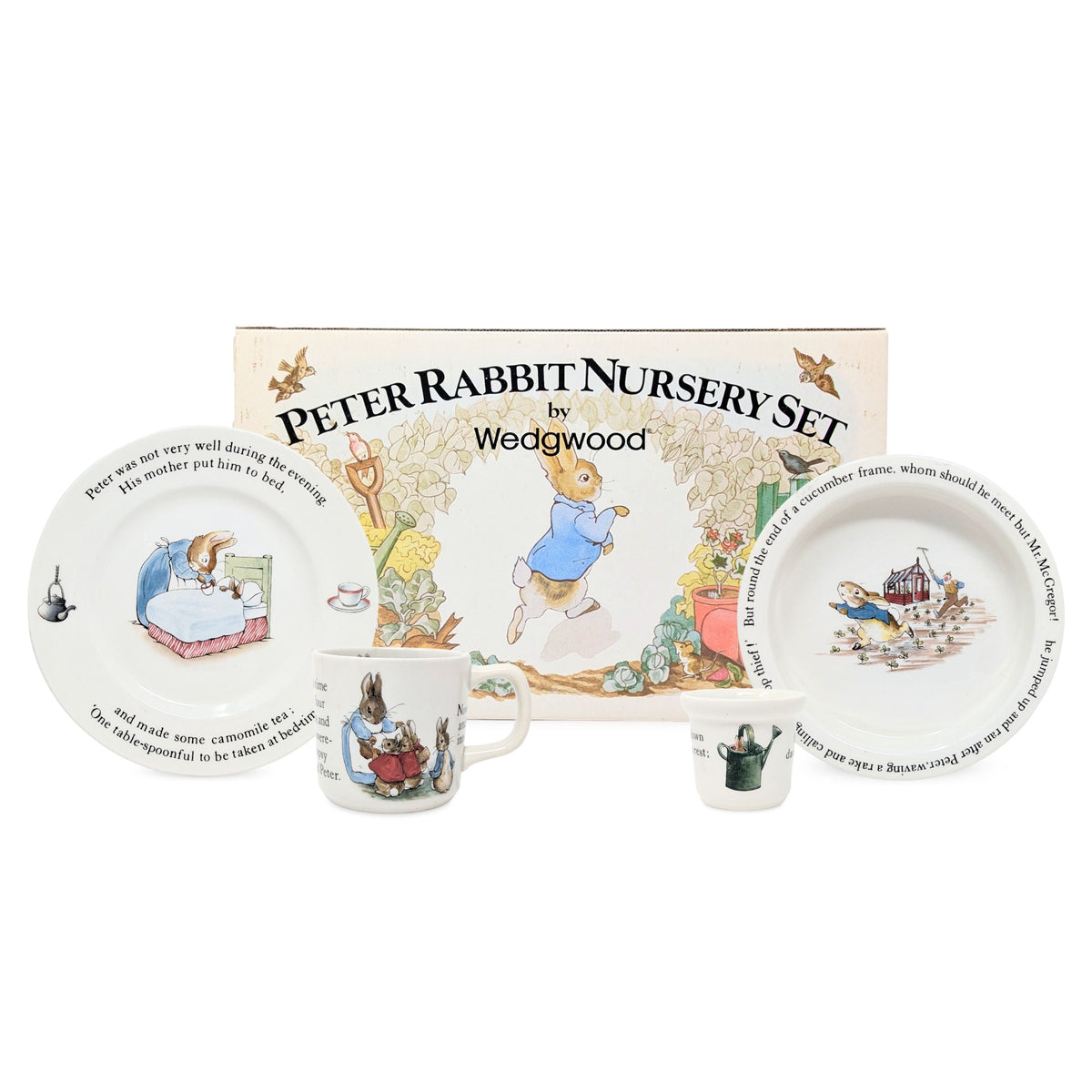 Wedgwood "Peter Rabbit" 4pc Nursery Set with Original Box