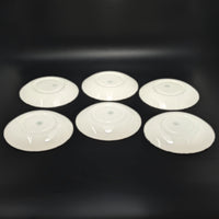 Wedgwood "Lavender on Cream" Shell Edge 12pc Flat Cream Soup Bowl & Saucer Set