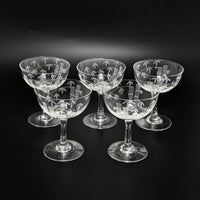 Sasaki "Bamboo" Mid-Century Champagne Glasses (Set of 5)