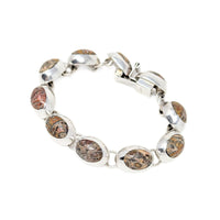 Vintage Sterling Leopard skin Jasper bracelet