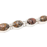 Vintage Sterling Leopard skin Jasper bracelet