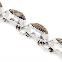 Vintage Sterling Leopard skin Jasper bracelet