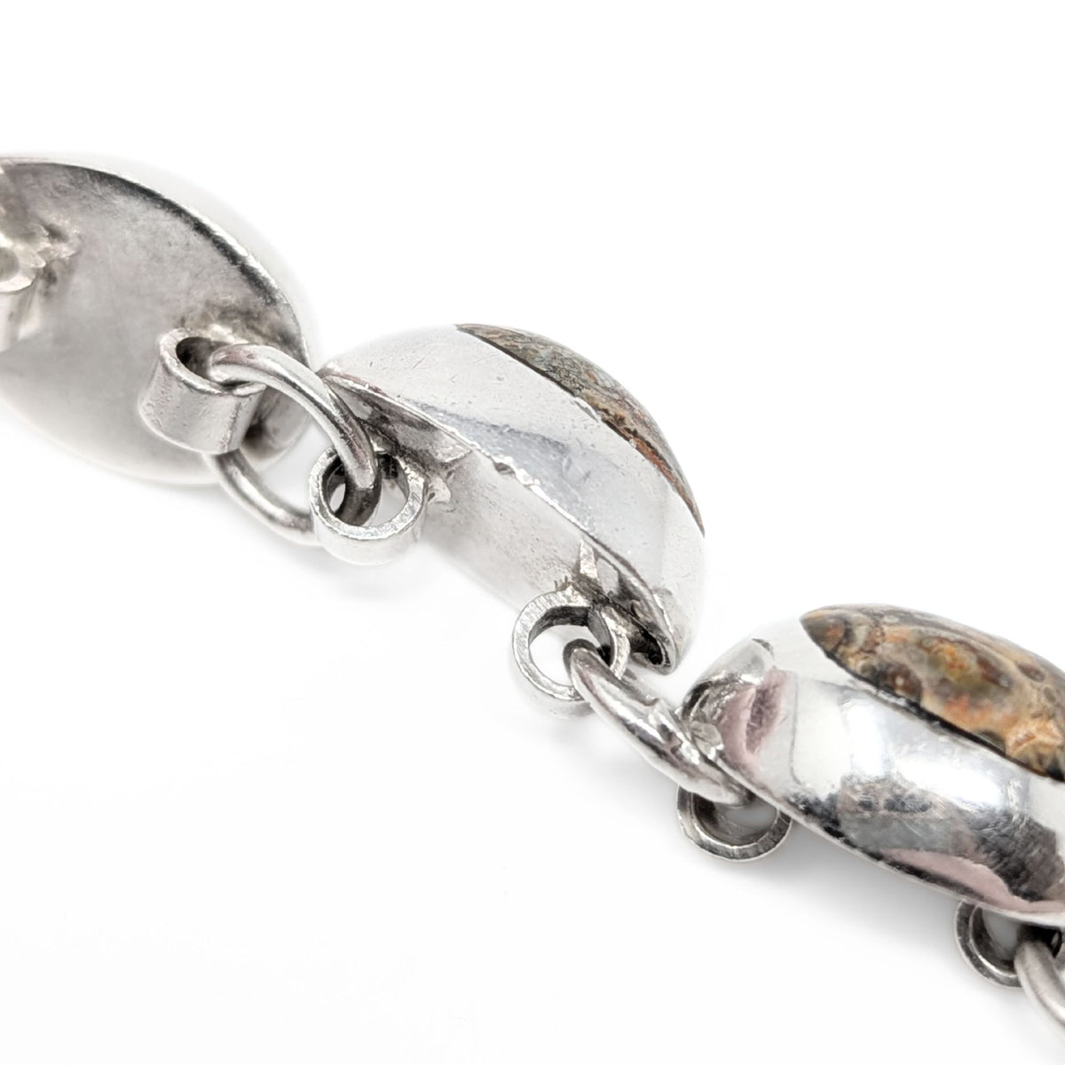 Vintage Sterling Leopard skin Jasper bracelet