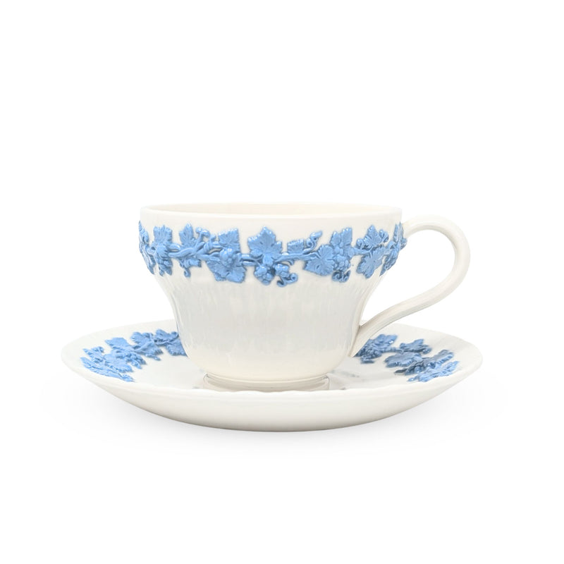 Wedgwood "Lavender on Cream" Shell Edge 24pc Footed Cup & Saucer Set