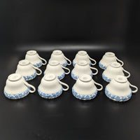 Wedgwood "Lavender on Cream" Shell Edge 24pc Footed Cup & Saucer Set