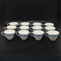 Wedgwood "Lavender on Cream" Shell Edge 24pc Footed Cup & Saucer Set
