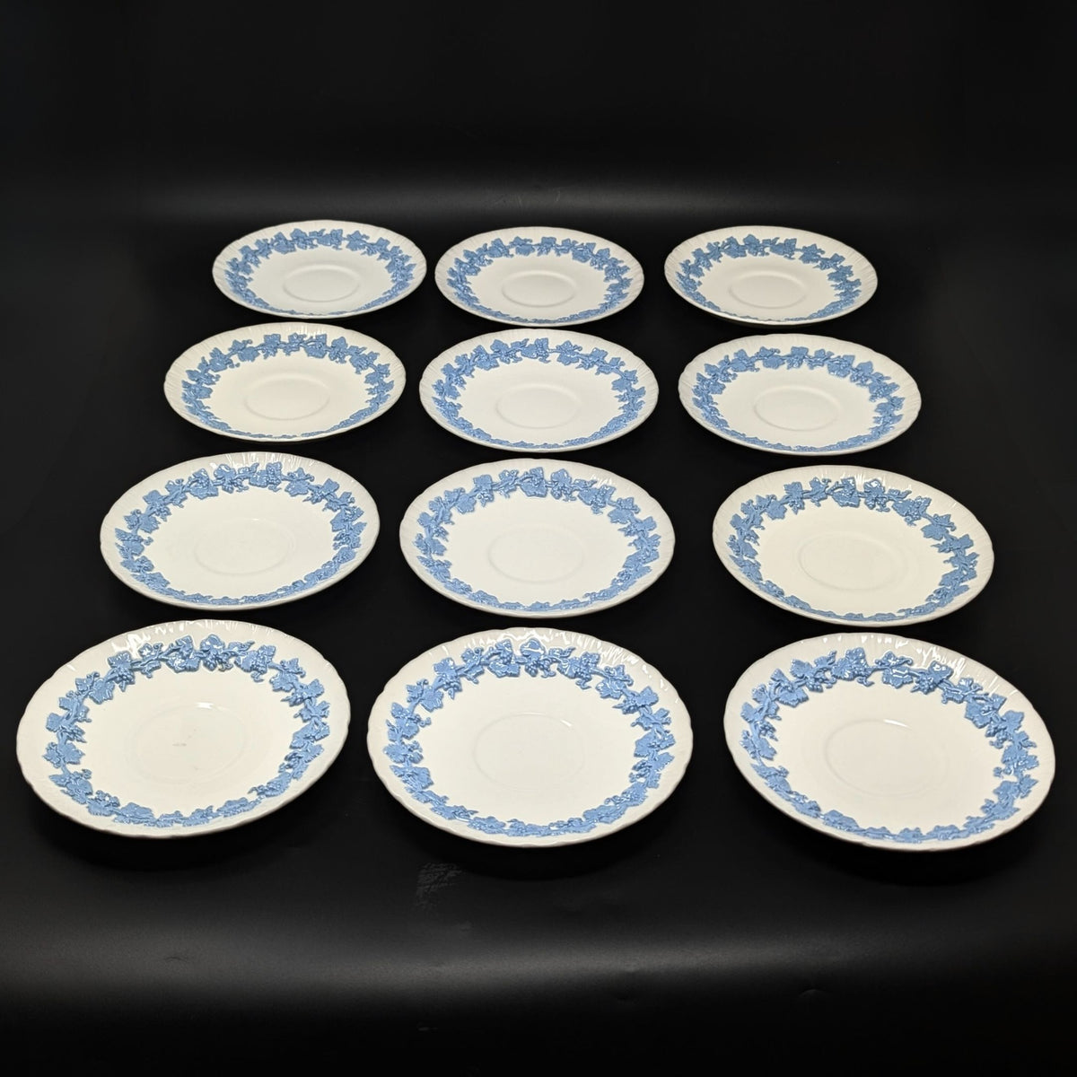 Wedgwood "Lavender on Cream" Shell Edge 24pc Footed Cup & Saucer Set