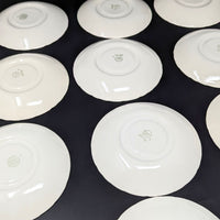 Wedgwood "Lavender on Cream" Shell Edge 24pc Footed Cup & Saucer Set