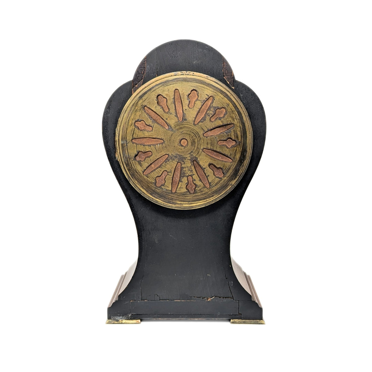 Hennegen Bates Seth Thomas Fleur-De-Lis Inlaid Mantle Clock