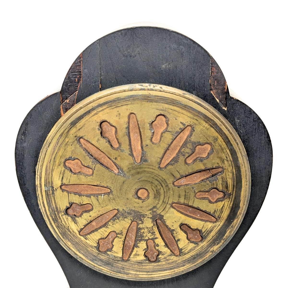 Hennegen Bates Seth Thomas Fleur-De-Lis Inlaid Mantle Clock