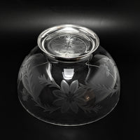 Antique Sterling Silver Footed Cut Crystal Centerpiece Bowl