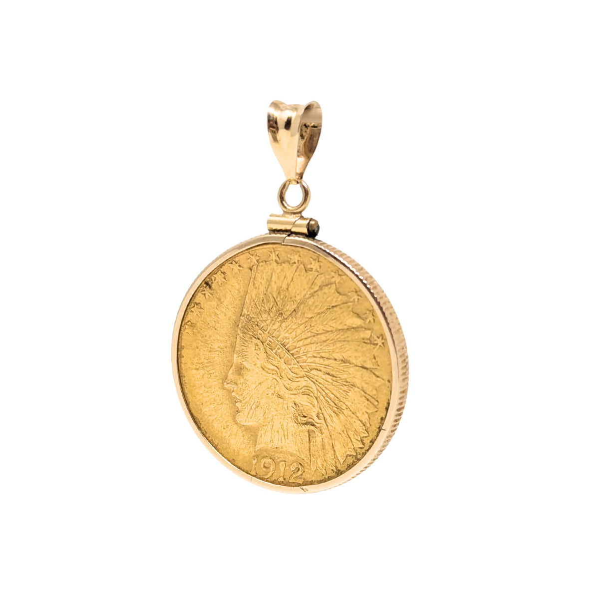 1912-S US $10 Gold Indian Pendant