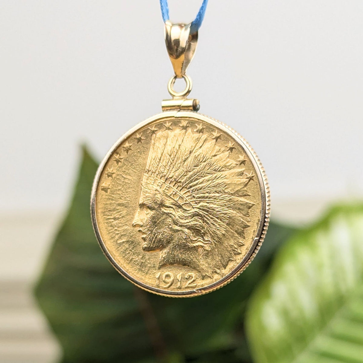 1912-S US $10 Gold Indian Pendant