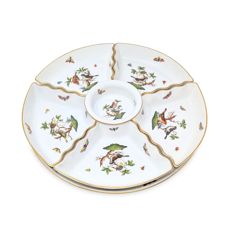 Herend "Rothschild Bird" 7-Piece Hors d'Oeuvres Set