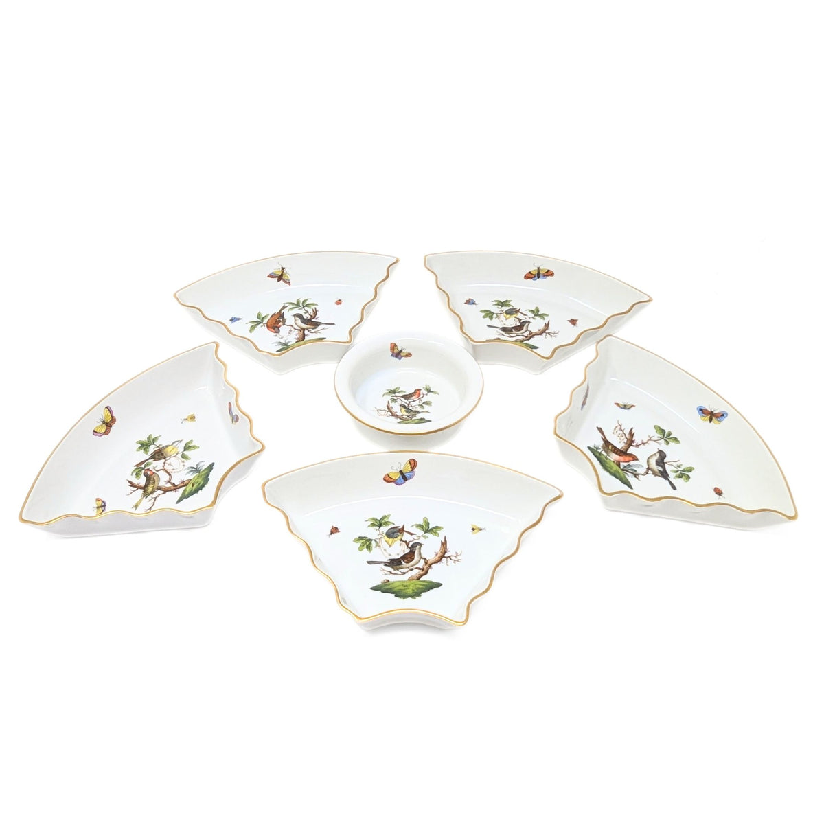 Herend "Rothschild Bird" 7-Piece Hors d'Oeuvres Set