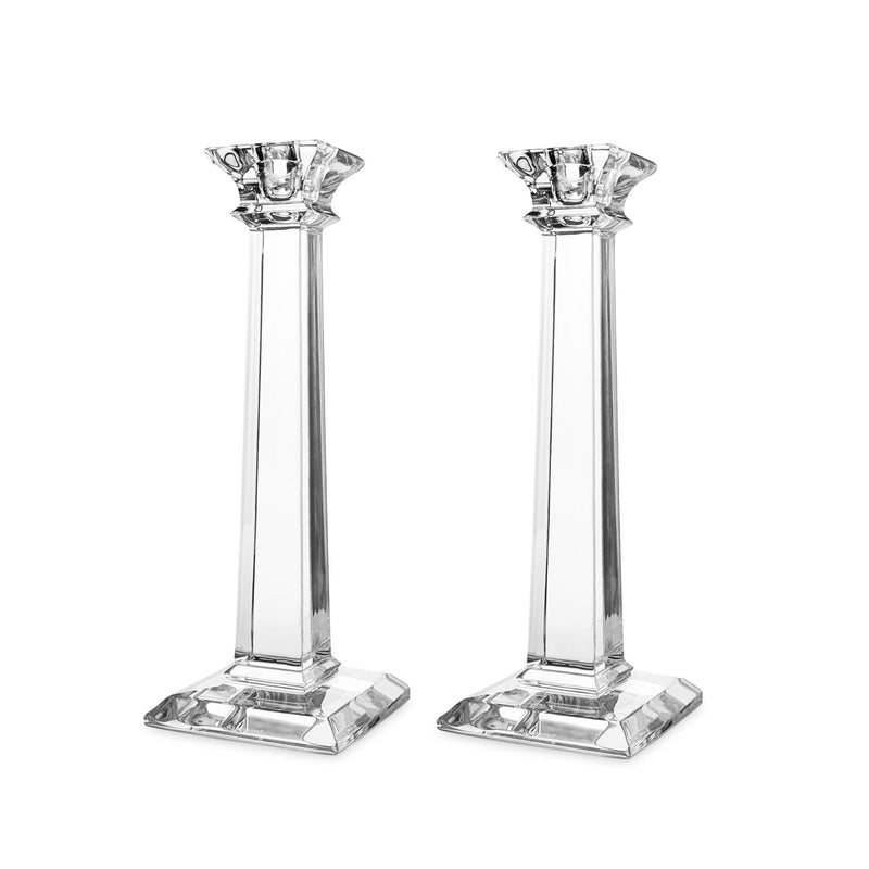 Tiffany & Co. Classic Glass Pair of Candlesticks W/ Box