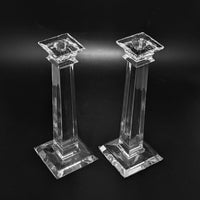 Tiffany & Co. Classic Glass Pair of Candlesticks W/ Box