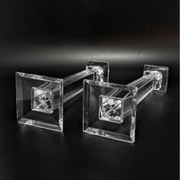 Tiffany & Co. Classic Glass Pair of Candlesticks W/ Box