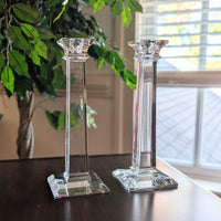Tiffany & Co. Classic Glass Pair of Candlesticks W/ Box