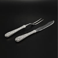S. Kirk & Son Inc. "Repoussé" Sterling Silver/ Stainless Blade 2pc Carving Set