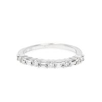 Rosy Blue 10K White Gold .25tcw Diamond Anniversary Band - Size 5.75