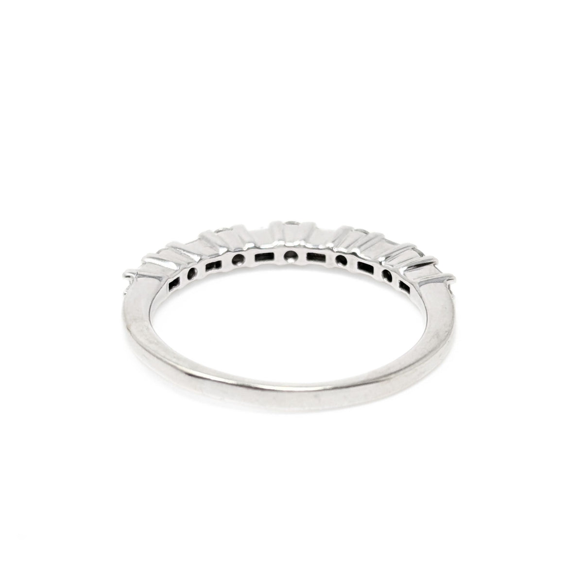 Rosy Blue 10K White Gold .25tcw Diamond Anniversary Band - Size 5.75