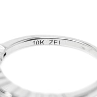 Rosy Blue 10K White Gold .25tcw Diamond Anniversary Band - Size 5.75