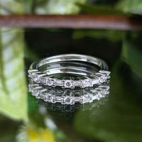 Rosy Blue 10K White Gold .25tcw Diamond Anniversary Band - Size 5.75