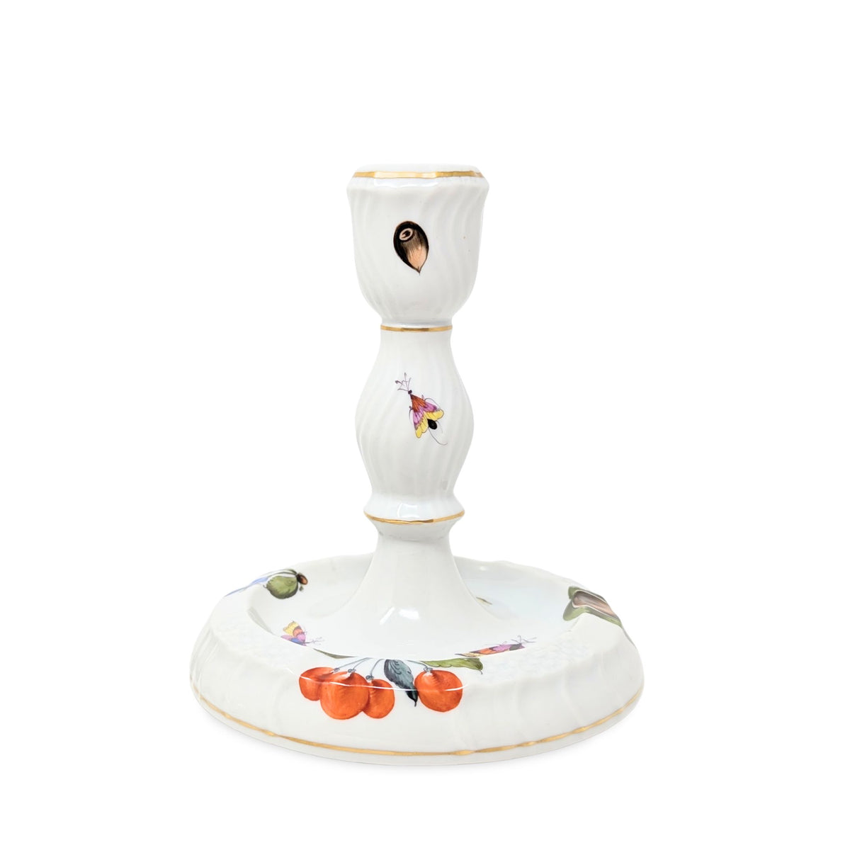 Herend "Market Garden" Pair of Tall Candlesticks