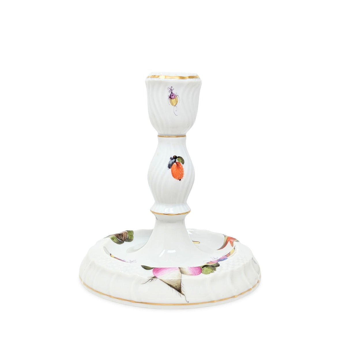 Herend "Market Garden" Pair of Tall Candlesticks