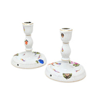 Herend "Market Garden" Pair of Tall Candlesticks