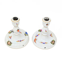 Herend "Market Garden" Pair of Tall Candlesticks