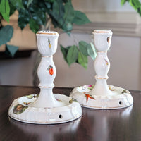 Herend "Market Garden" Pair of Tall Candlesticks