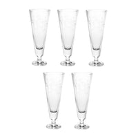 Sasaki “Bamboo” Mid-Century Pilsner Glasses (Set of 5)